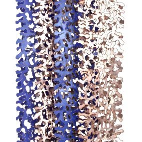 Coral - 250 x 140 x 43 cm - aço inox escovado desenhado a fogo