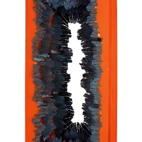 Corrosão múltipla - 90 x 42 x 17 cm - oxidado aço corten desenhado a fogo