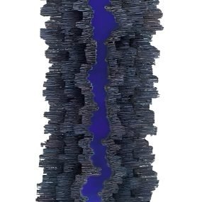 Coluna azul - 122 x 40 x 15 cm - Aço