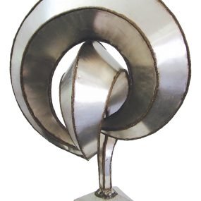 Espiral 3 - 84 x 70 x 47 cm - Aço inox com solda latão - 1972 - Acervo MAC - Museu de Arte Contemporânea - Itajahy Martins - Sorocaba - SP